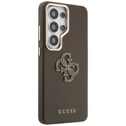 Case for Samsung Galaxy S26 Ultra S948, Guess, 4G Grained Big and Classic Logo, Brown