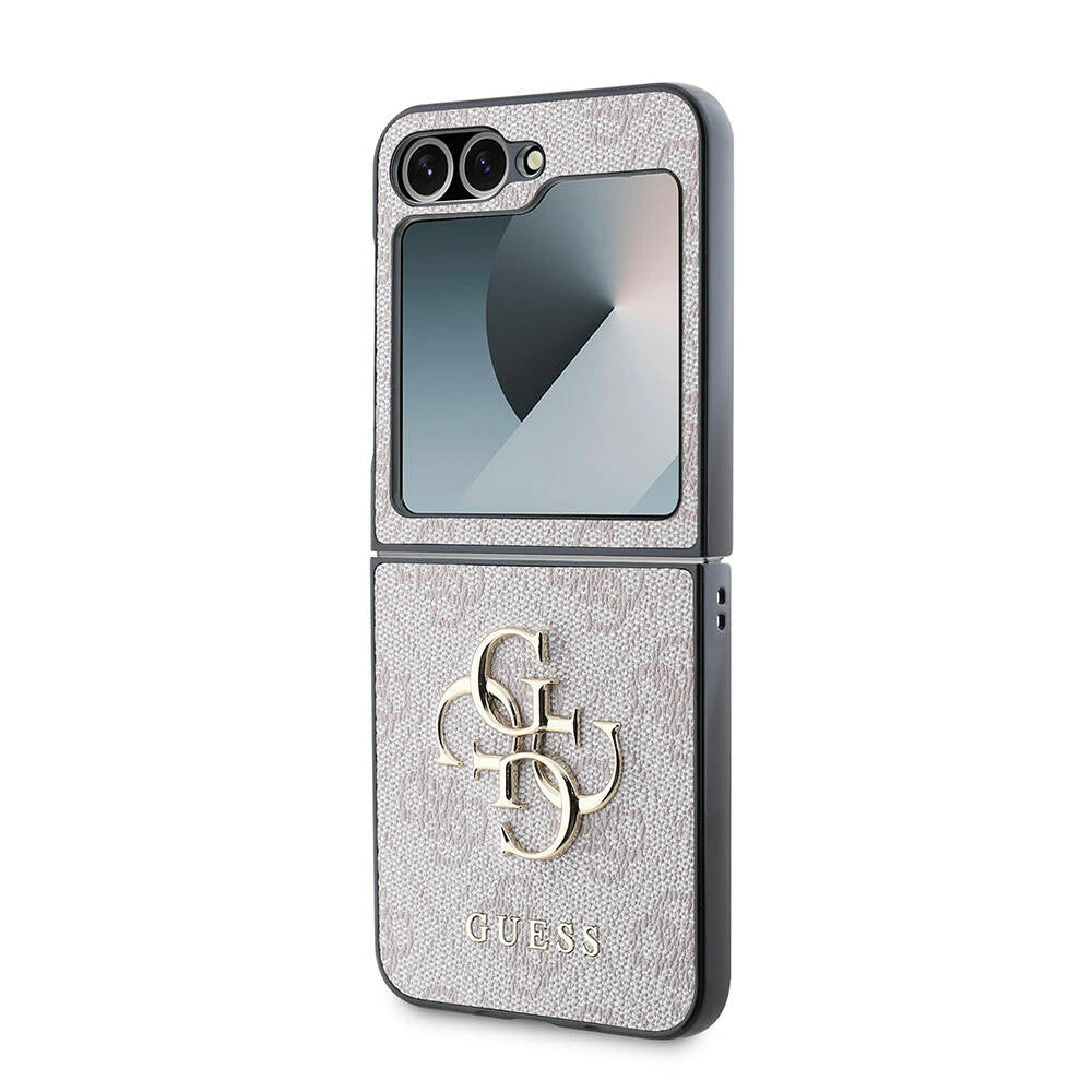 Case for Samsung Galaxy Z Flip7 F766, Guess, 4G Metal Logo, Brown