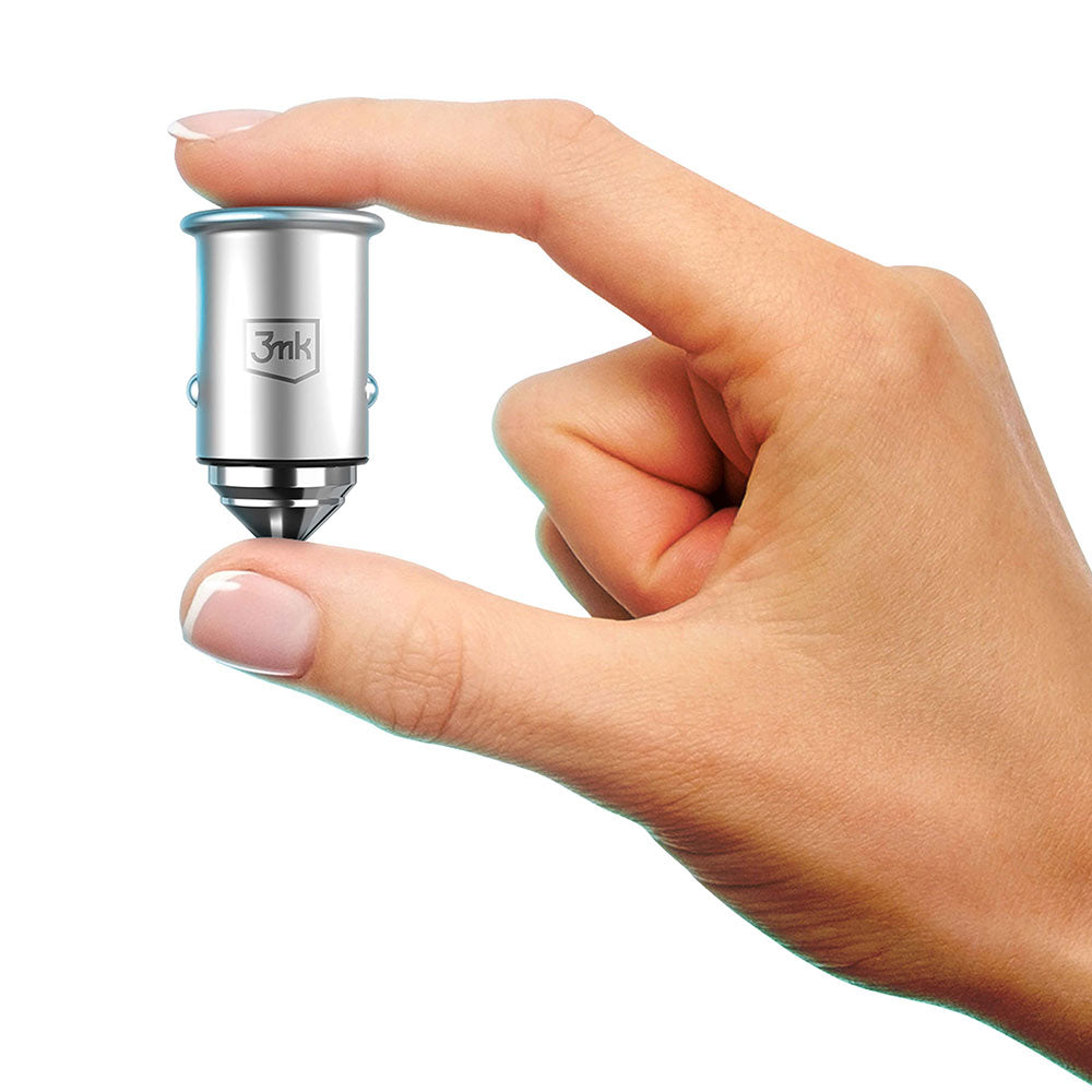 Car Charger 3MK Hyper, 45W, 3A, 1 x USB-A - 1 x USB-C, Silver