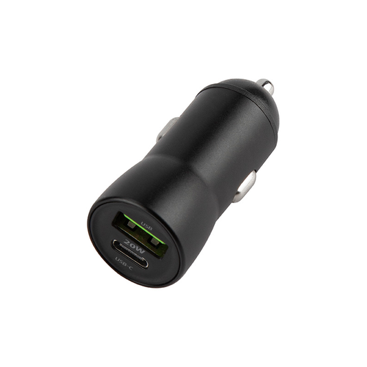 Car Charger with Lightning Cable MaXlife MXCC-04, 20W, 3A, 1 x USB-A - 1 x USB-C, Black