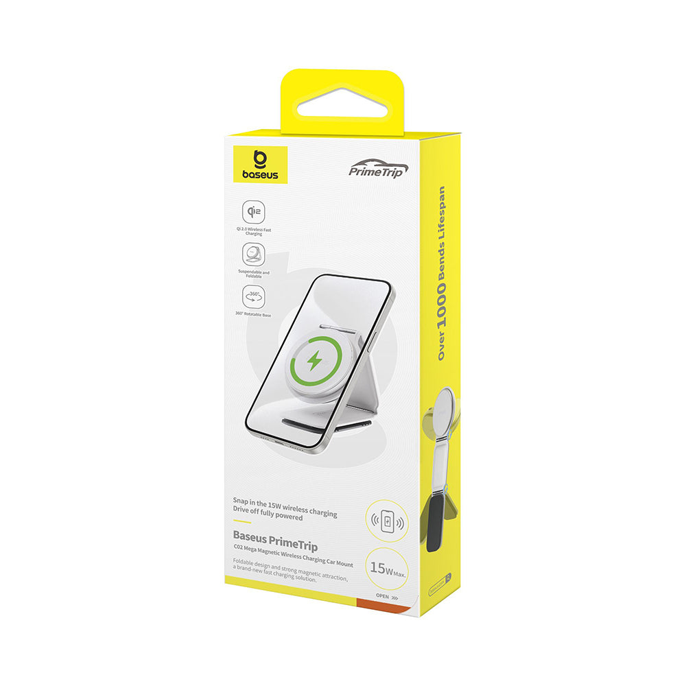 Baseus PrimeTrip C02 Wireless Car Charger, 15W, 1.67A, Silver C40169003211-00