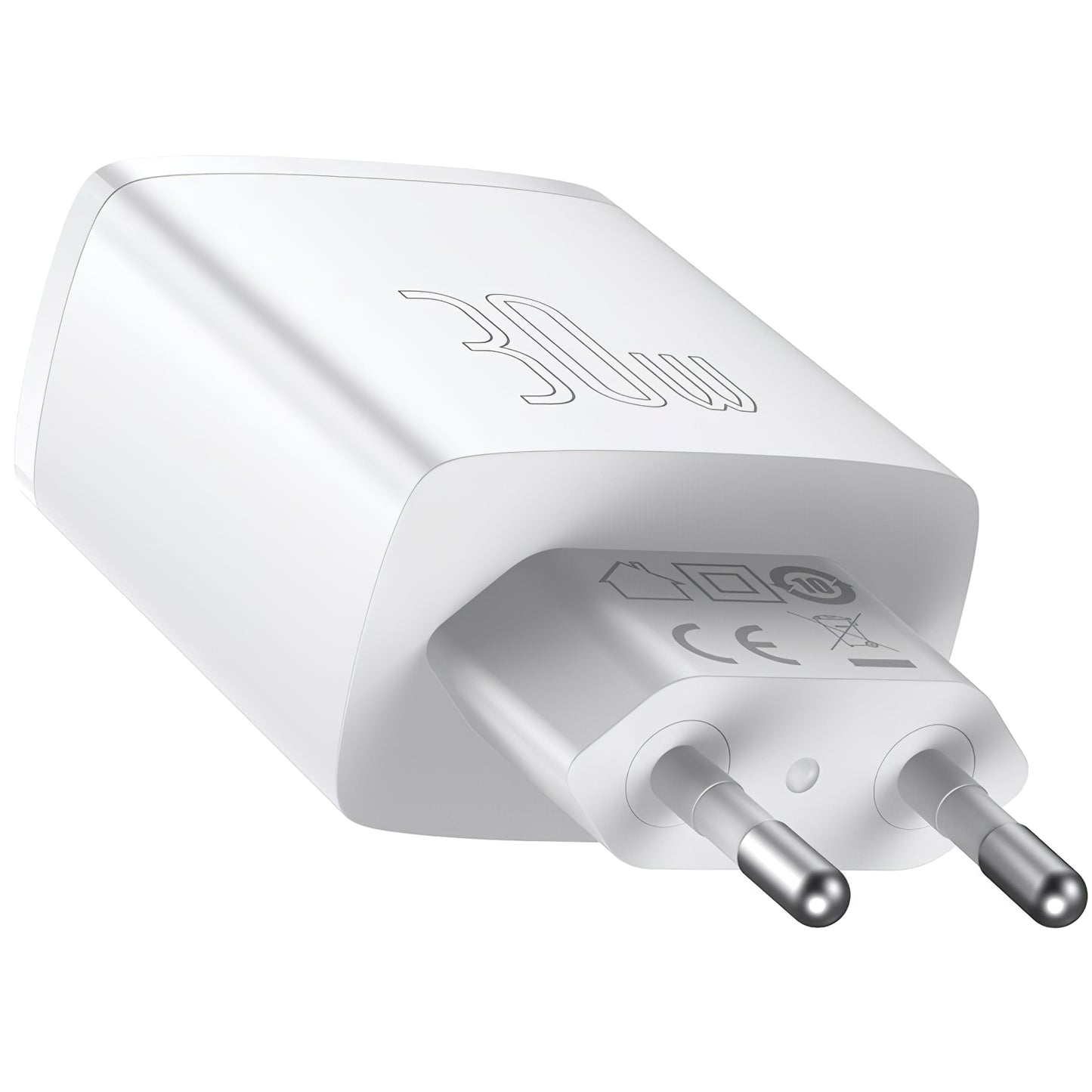 Network Charger Baseus Compact, 30W, 1 x USB-C - 2 x USB-A, White CCXJ-E02