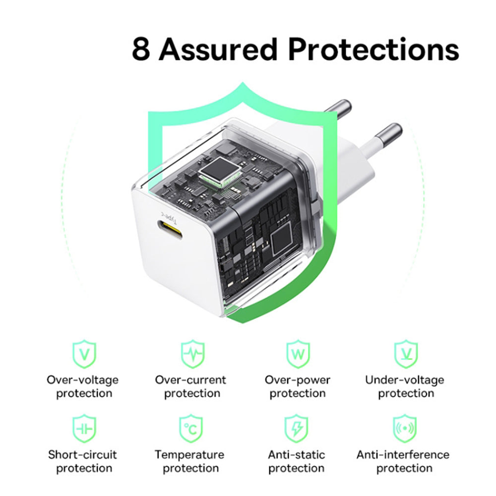 Baseus Palm USB-C Network Charger with Cable, 30W, 3A, 1 x USB-C, White P10111605213-01