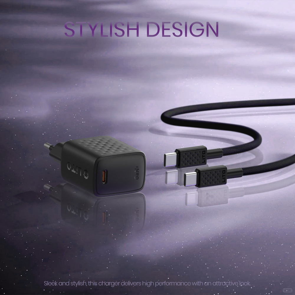 Lito LC17 Network Charger, 30W, 3A, 1 x USB-C, Black