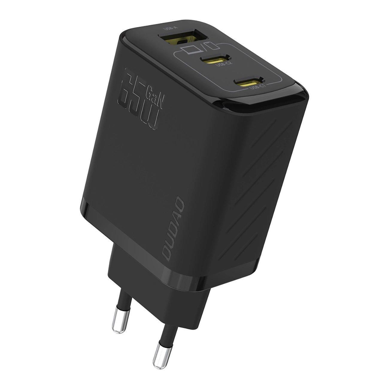 Dudao A29 Network Charger, 65W, 1 x USB-A - 2 x USB-C, Black