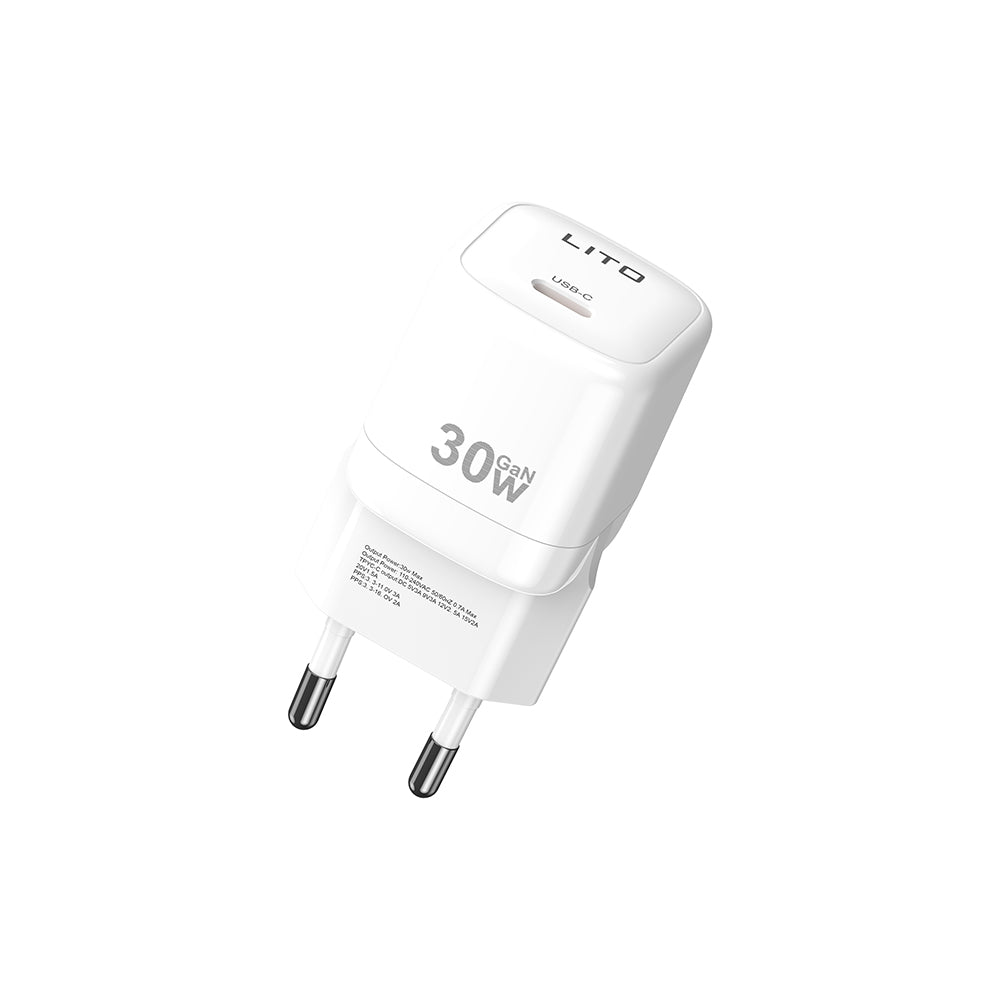 Lito LC11 Network Charger, 30W, 3A, 1 x USB-C, White
