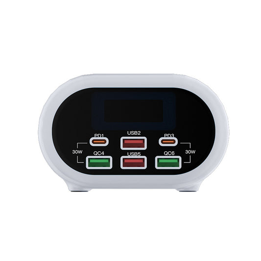 Network Charger Relife RL-309U, 72W, 5A, 2 x USB-C - 4 x USB-A, Silver