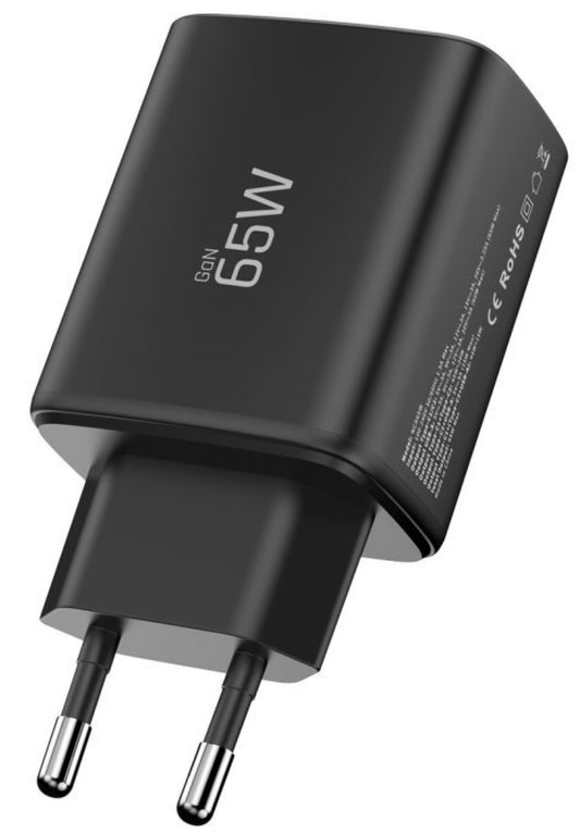 Tech-Protect NCA65W Network Charger, 65W, 3A, 1 x USB-A - 2 x USB-C, Black