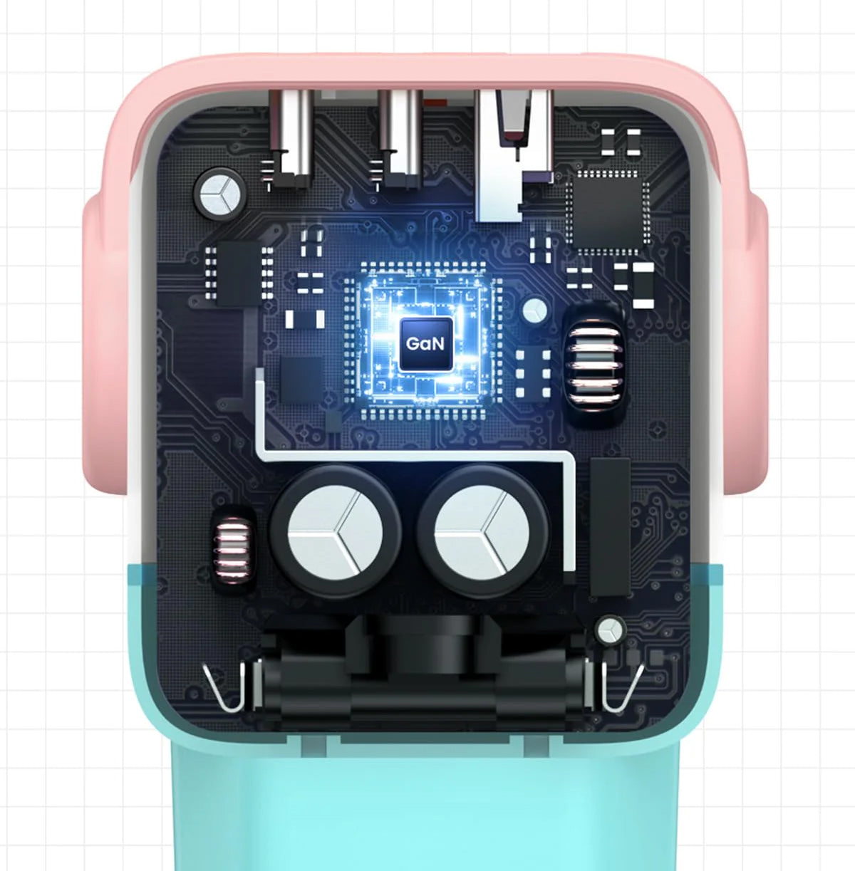 UGREEN CD361 Uno Network Charger, 65W, 3.25A, 1 x USB-A - 2 x USB-C, Turquoise