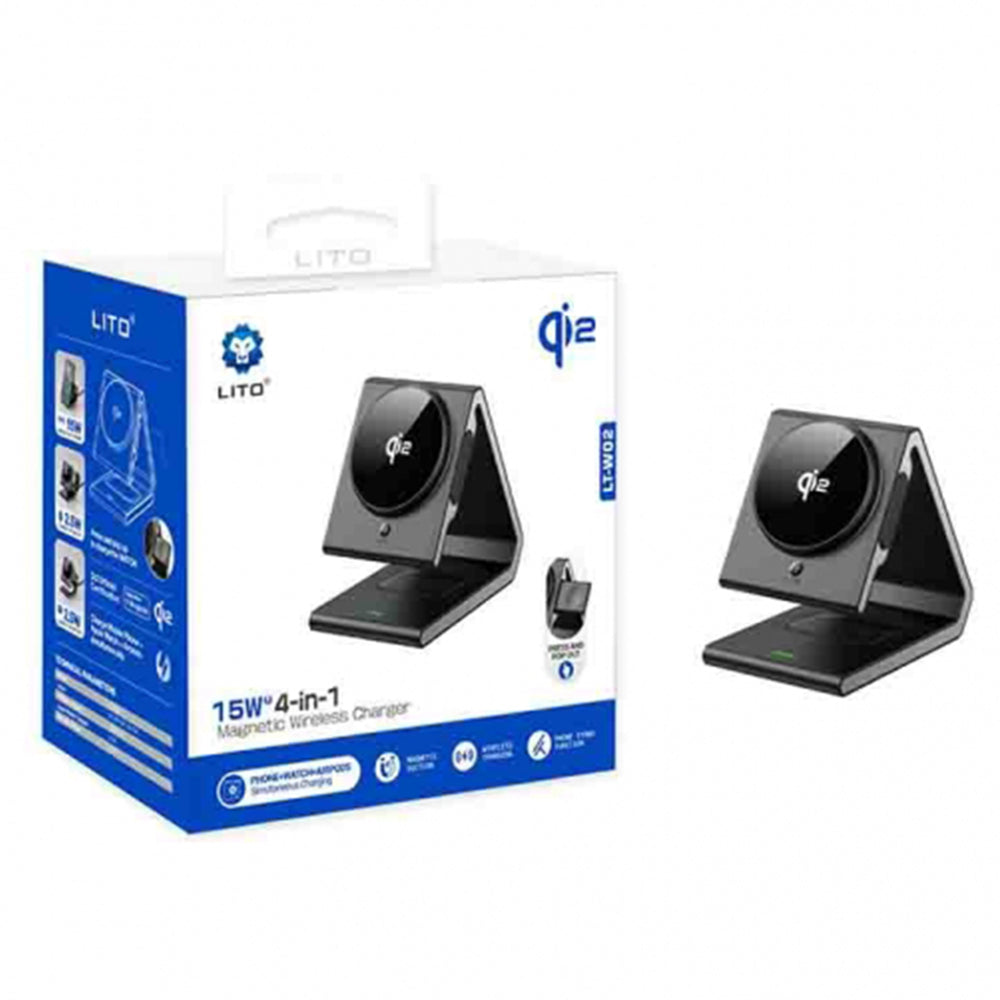 Lito LT-W02 4in1 Wireless Network Charger, 15W, 1.67A, Black