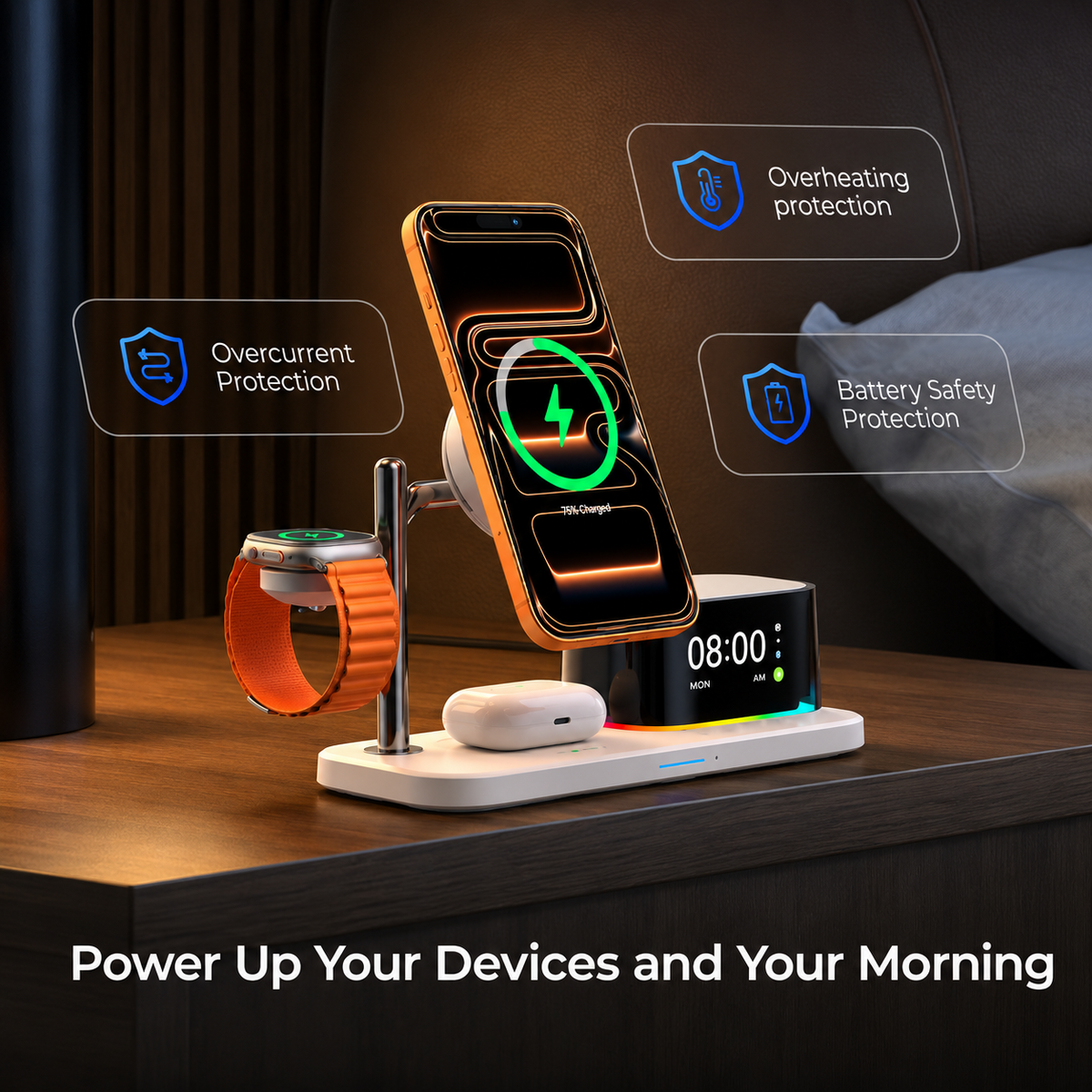 Wireless Network Charger XO Design CX045 3in1, 25W, White