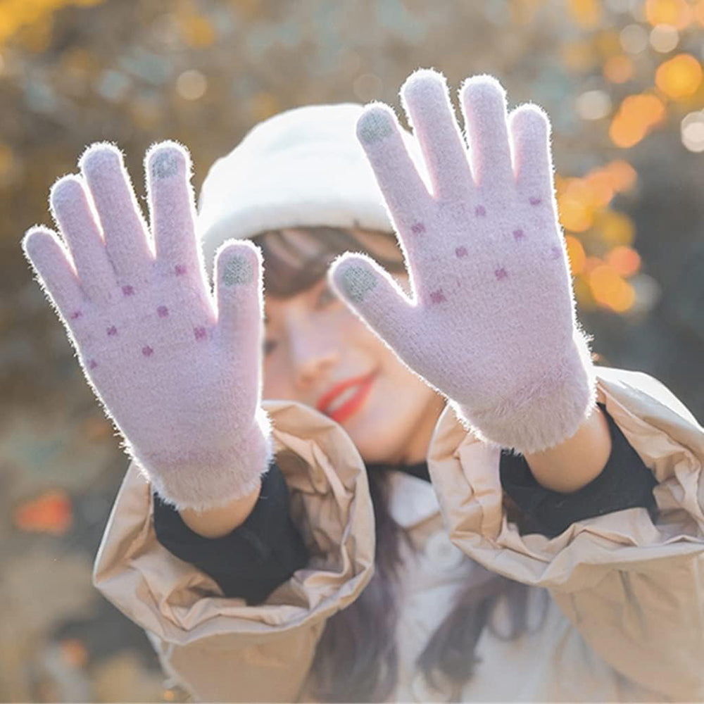 Techsuit Women's Winter Touchscreen Gloves ST0011, Size 17cm, Purple