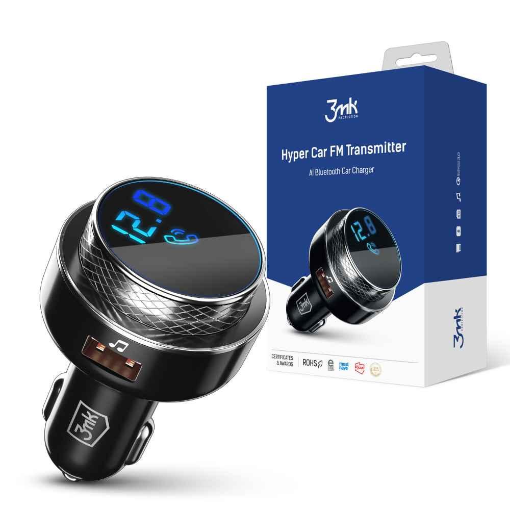 FM Bluetooth Modulator 3MK Hyper Car, 2 x USB-A - 1 x microSD