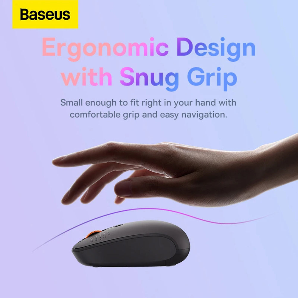 Baseus F01B Tri-Mode Wireless Mouse, 1600DPI, BT / Wi-Fi, Pink B0105555503413-00