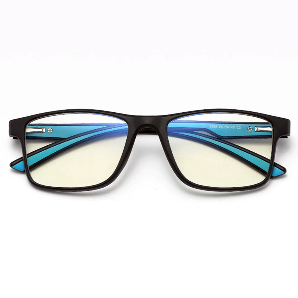Men's Techsuit F2388 Computer Glasses, Anti-Blue Light, Black Blue