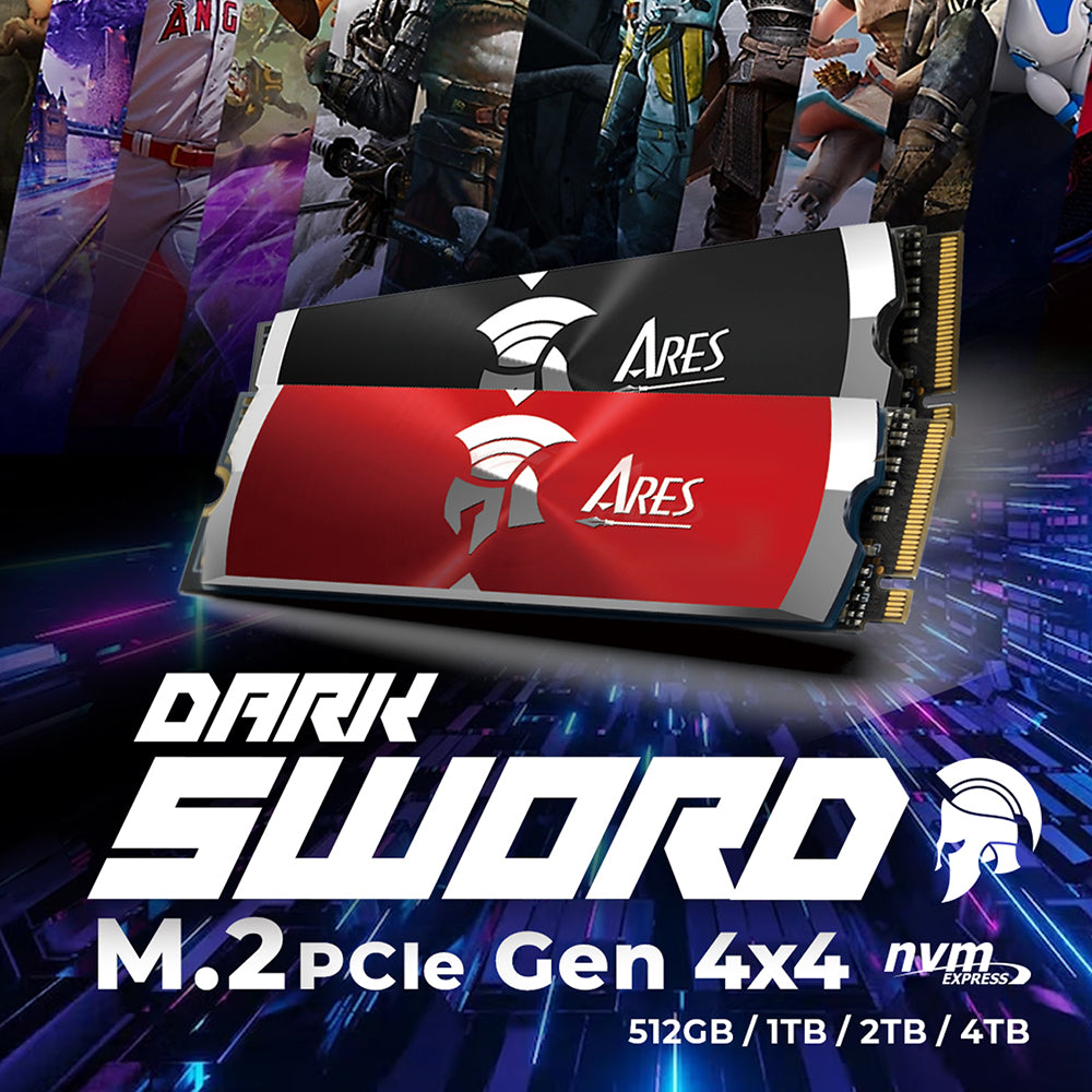 Solid State Drive (SSD) Dato Ares Dark Sword, 4TB, NVMe 1.4, PCIE Gen4x4, Red ARSDSR-4TB
