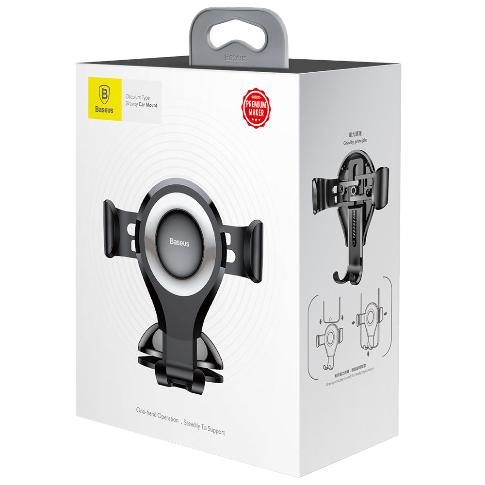 Baseus Osculum Gravity Car Holder, Universal, Silver SUYL-XP0S