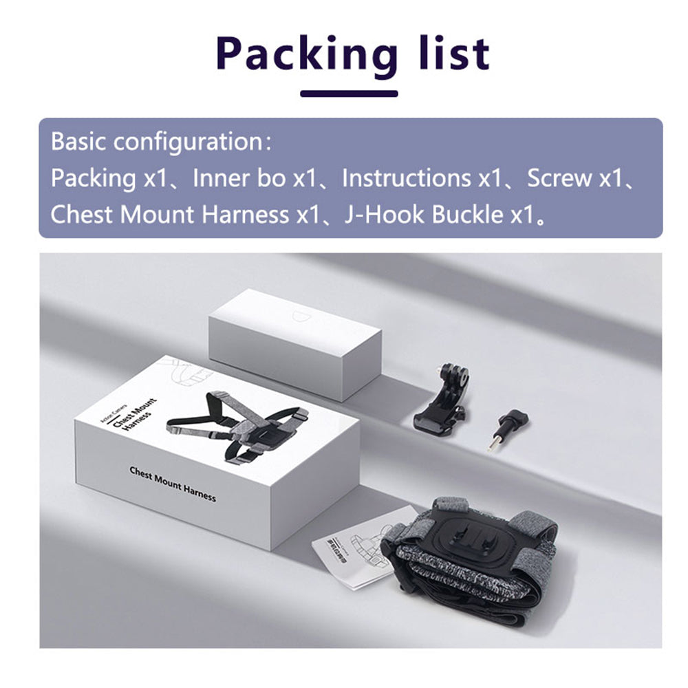Techsuit JX-002 Chest Mount for GoPro Series, Grey