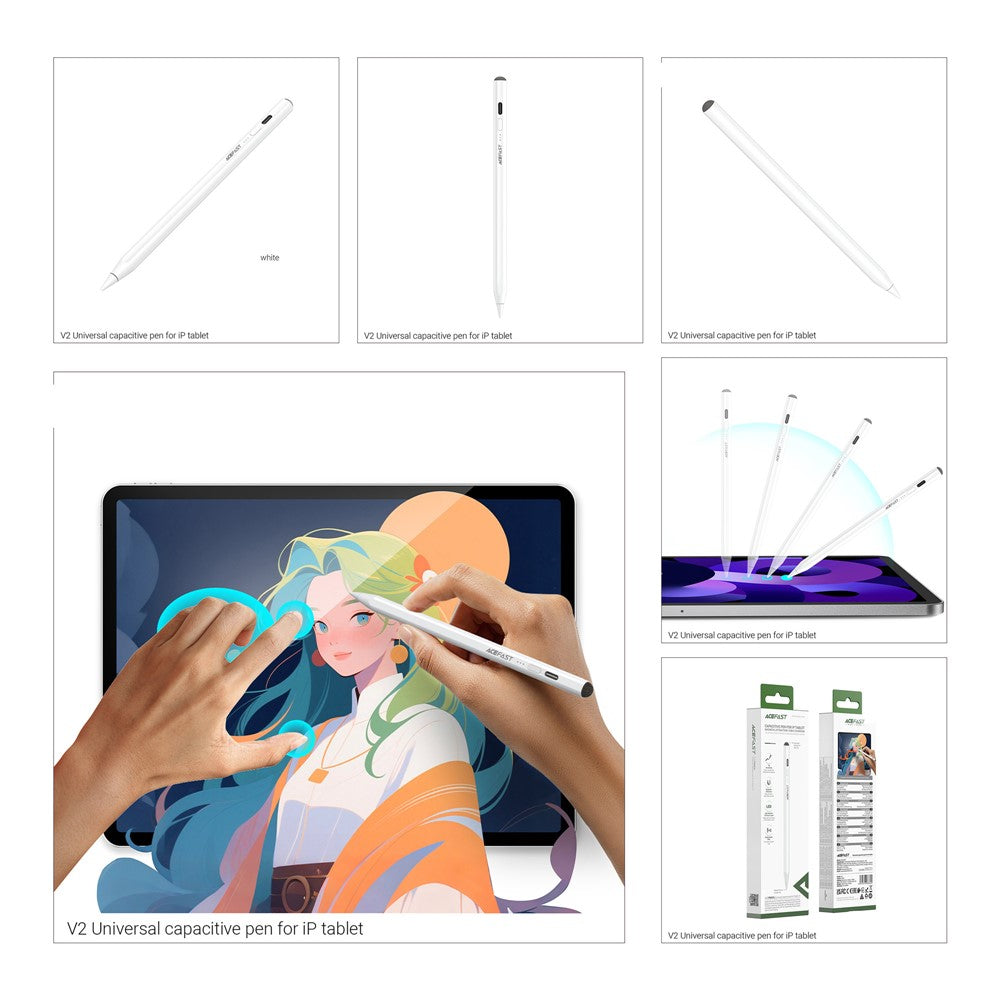 Touch Pen Acefast V2 for Apple iPad, Active Version, White