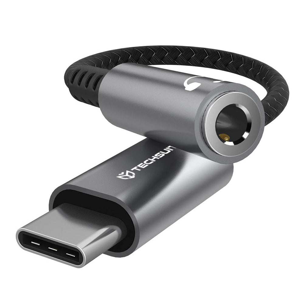 USB-C to 3.5mm Audio Adapter Techsuit AC14 SonicPiX, Gray