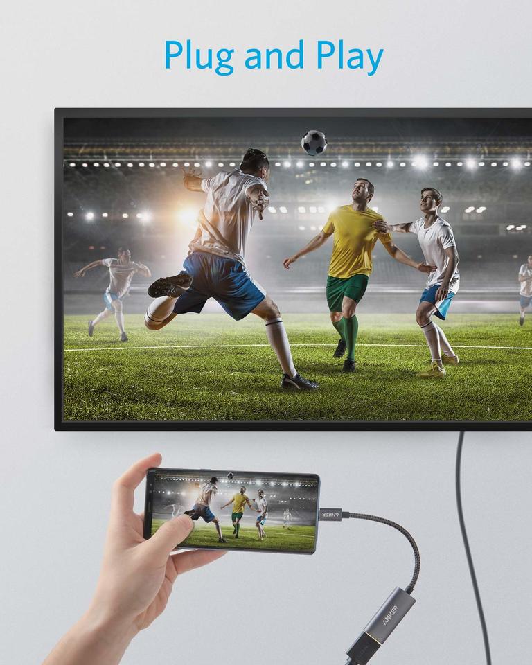 USB-C to HDMI Audio and Video Adapter Anker 310, Gray A83120A2