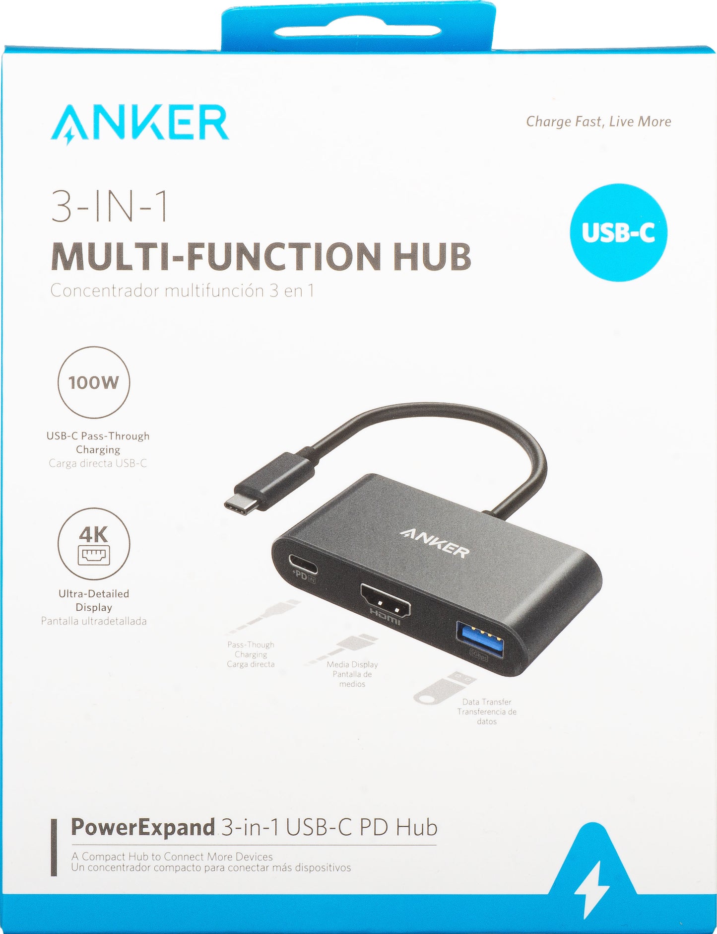 USB-C Audio and Video Adapter - USB-C / HDMI / USB-A Anker PowerExpand, Black A8339HA1