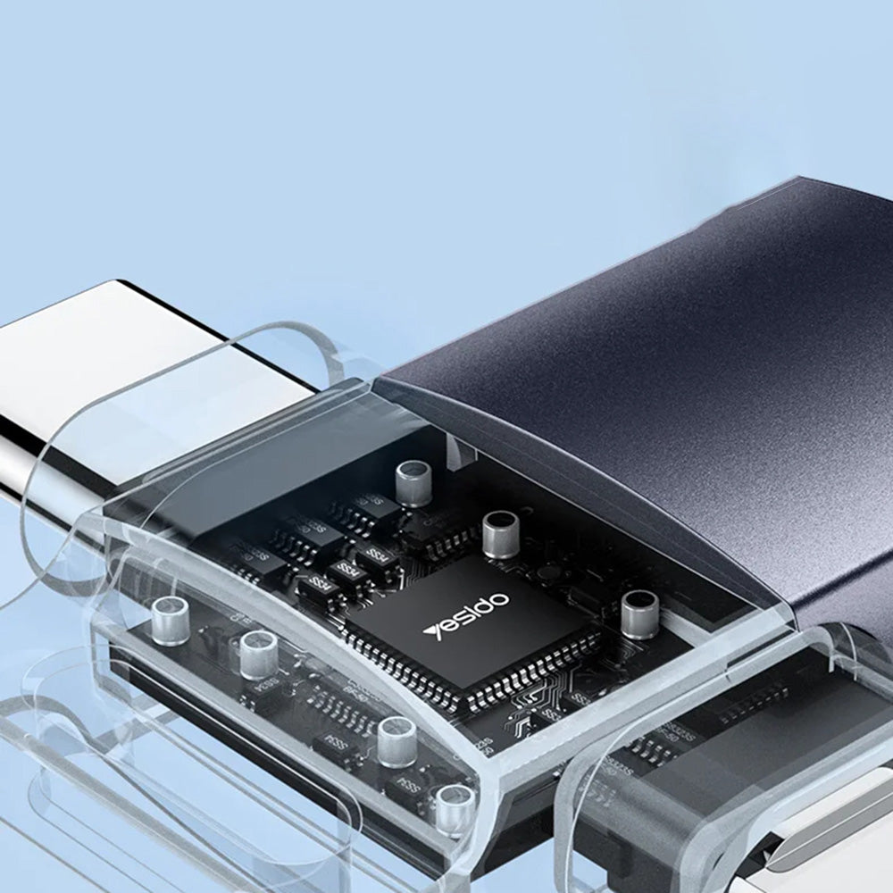 OTG Lightning / USB-C to USB-A Yesido GS35 Adapter, Gray