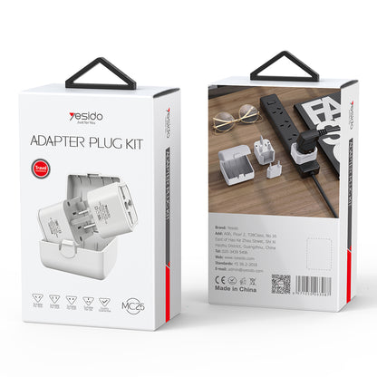 Yesido MC25 Travel Network Adapter CN/ US / EU / UK, White
