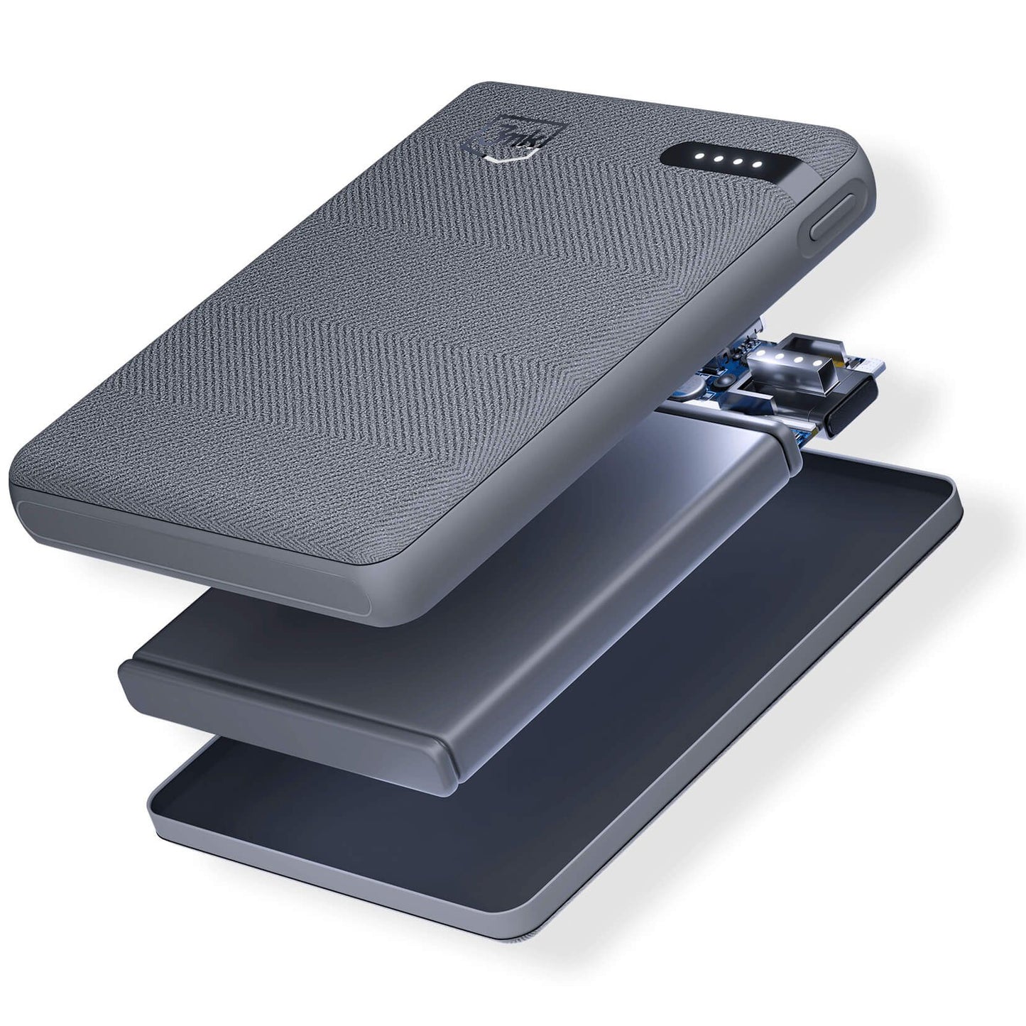 3MK Pocket External Battery, 5000mAh, 12W, 1 x USB-C, Gray