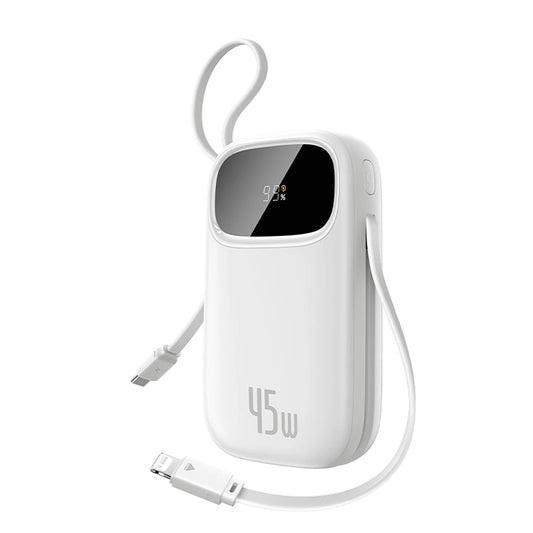 Baseus EnerFill FC31 External Battery, 20000mAh, 45W, QC + PD, 1 x Lightning - 1 x USB-A - 2 x USB-C, White E0028D01