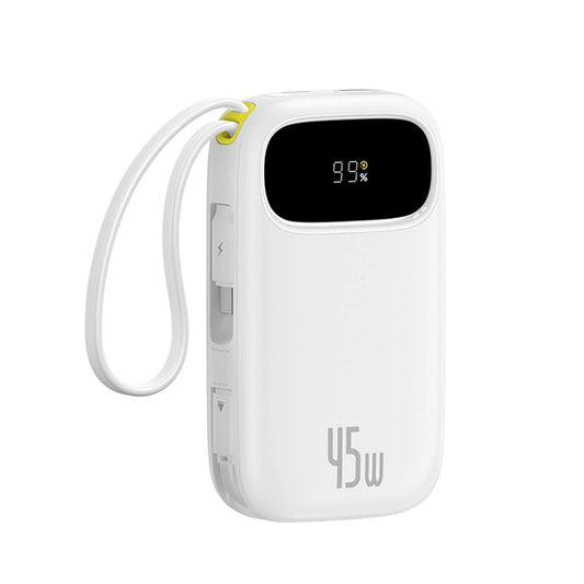 Baseus EnerFill FC31 External Battery, 20000mAh, 45W, QC + PD, 1 x Lightning - 1 x USB-A - 2 x USB-C, White E0028D01