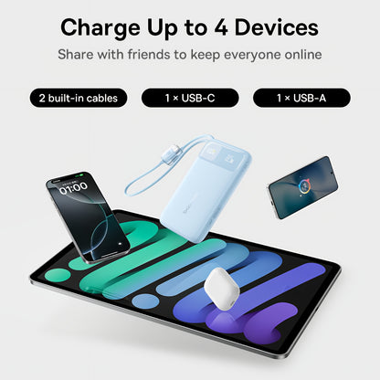 Baseus EnerFill FC11 External Battery, 20000mAh, 22.5W, QC + PD, 1 x Lightning - 1 x USB-A - 2 x USB-C, Blue E0027S06