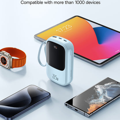 Baseus Qpow Pro+ External Battery, 20000mAh, 22.5W, QC + PD, 1 x USB-A - 2 x USB-C, Blue P10067103313-00