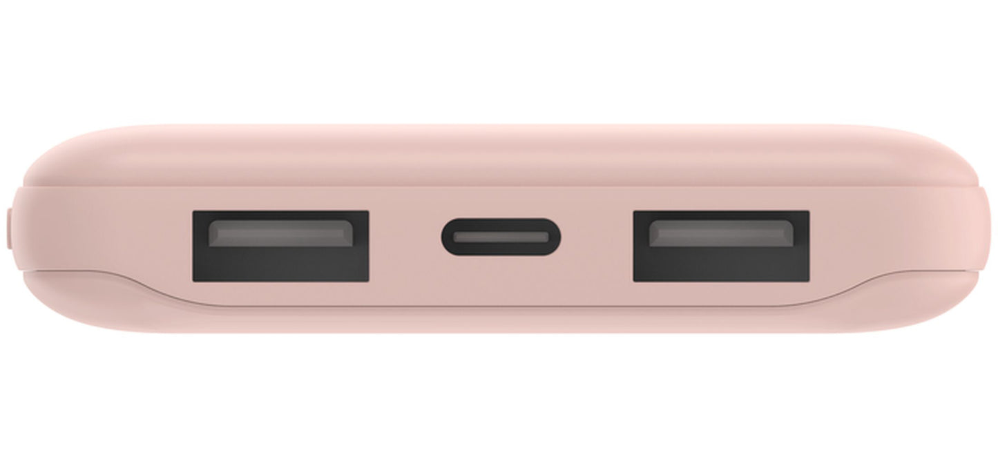 Belkin BoostCharge External Battery, 10000mAh, 15W, 1 x USB-C - 2 x USB-A, Pink BPB011btRG