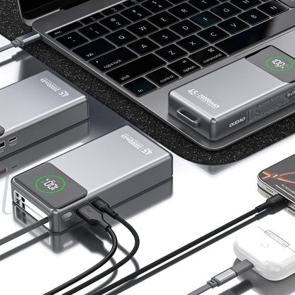 Dudao K31 Pro External Battery, 20000mAh, 45W, QC + PD, 1 x USB-A - 2 x USB-C, Gray
