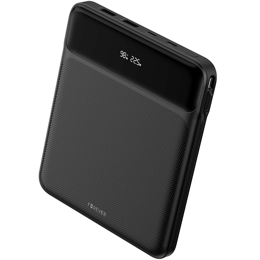 External Battery Forever TB-200, 20000mAh, 100W, QC + PD, 1 x Lightning - 2 x USB-C - 2 x USB-A, Black