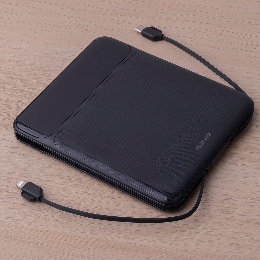 External Battery Forever TB-200, 20000mAh, 100W, QC + PD, 1 x Lightning - 2 x USB-C - 2 x USB-A, Black
