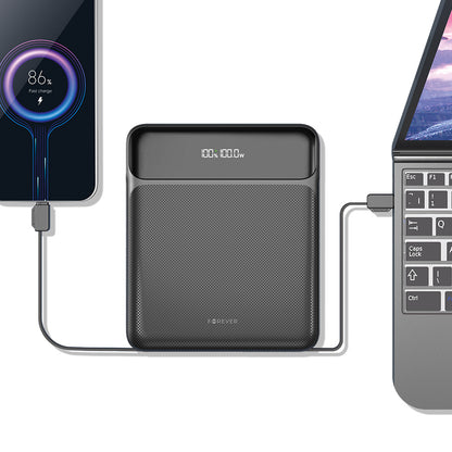 External Battery Forever TB-200, 20000mAh, 100W, QC + PD, 1 x Lightning - 2 x USB-C - 2 x USB-A, Black