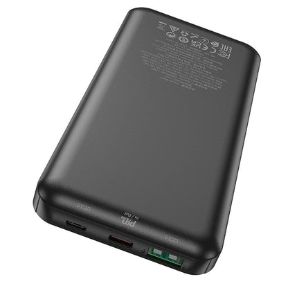 HOCO J102 External Battery, 10000mAh, 20W, QC + PD, 1 x USB-A - 1 x USB-C, Black