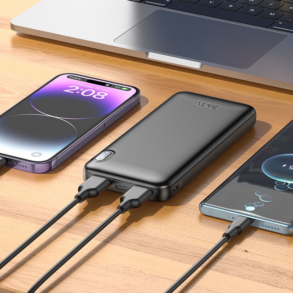 HOCO J128 External Battery, 10000mAh, 10W, 2 x USB-A, Black