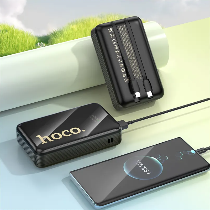 HOCO Q37A External Battery, 20000mAh, 22.5W, QC + PD, 1 x Lightning - 1 x USB-A - 2 x USB-C, Black
