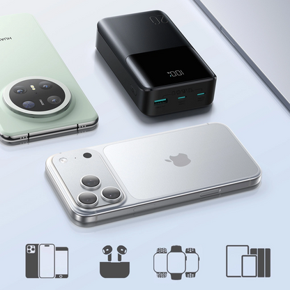 Joyroom JR-QP192 External Battery, 20000mAh, 22.5W, QC + PD, 1 x USB-A - 2 x USB-C, Black