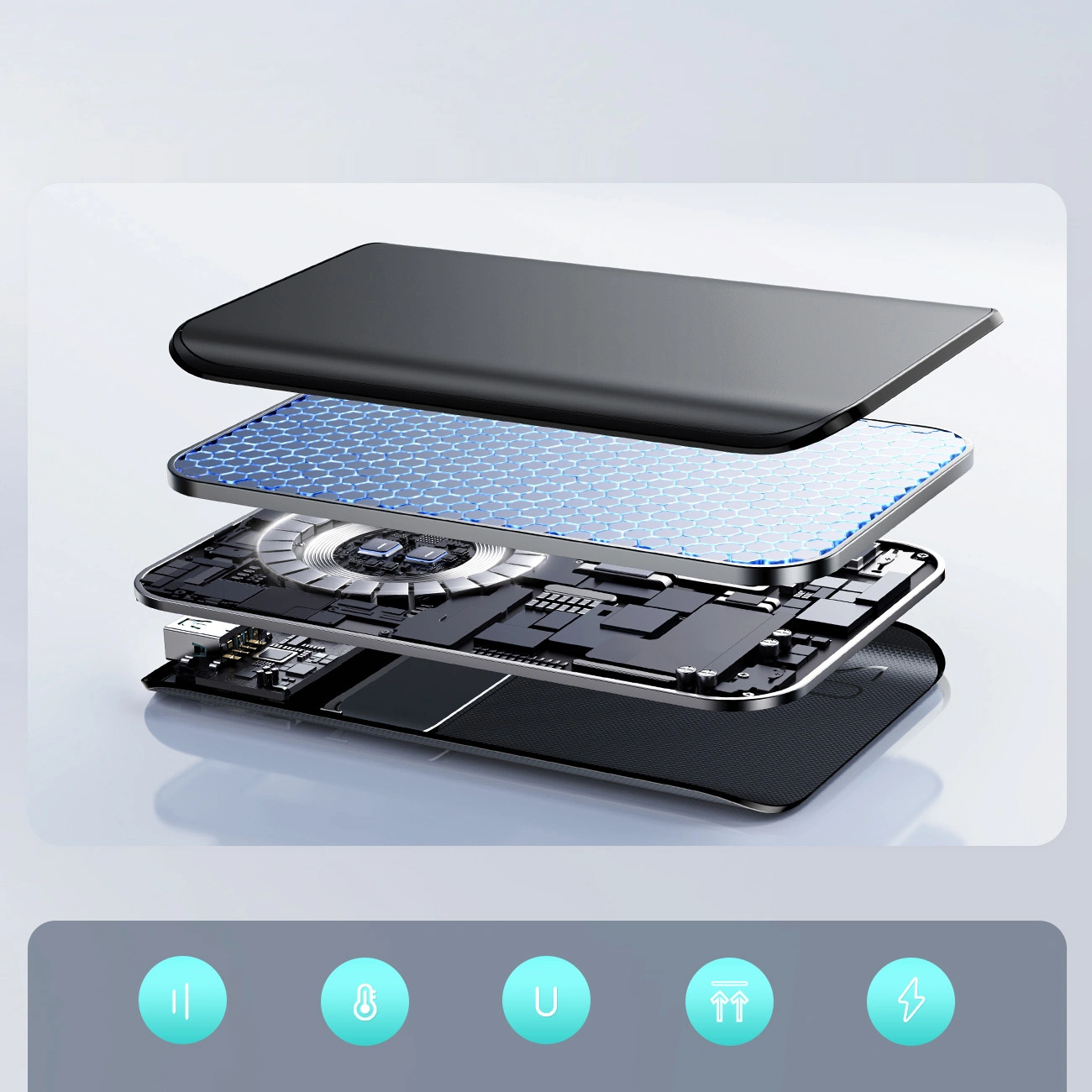 Joyroom JR-QP192 External Battery, 20000mAh, 22.5W, QC + PD, 1 x USB-A - 2 x USB-C, Black