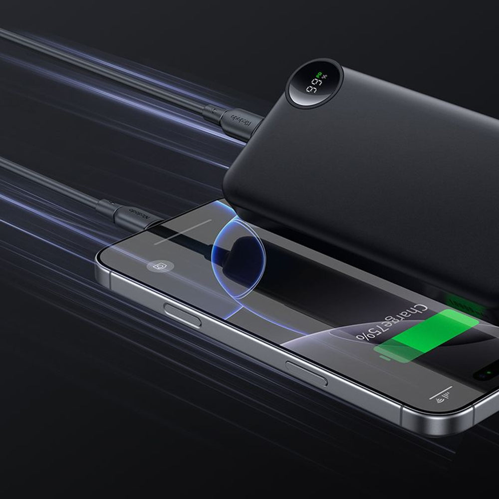 McDodo MC-3850 External Battery Display, 10000mAh, 30W, QC + PD, 1 x USB-A - 2 x USB-C, Black