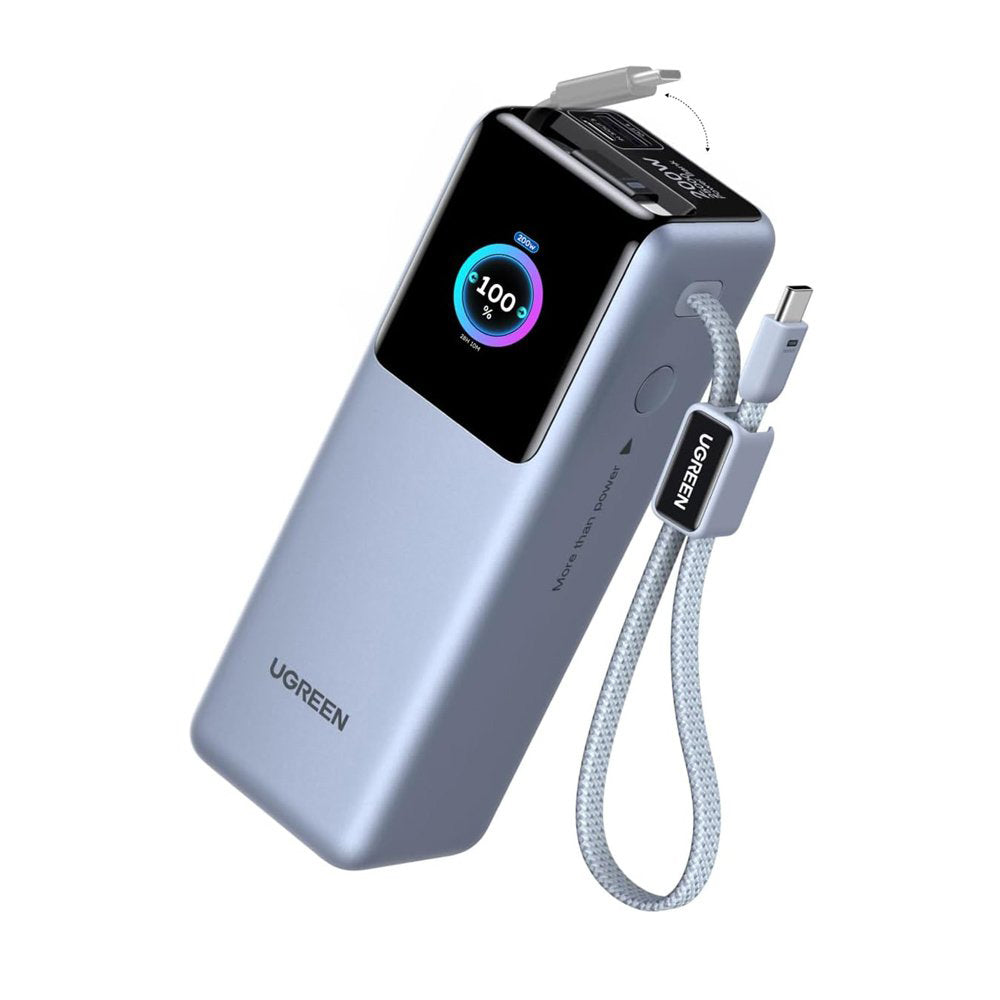 UGREEN PB728 External Battery (75702B), 25000mAh, 200W, QC + PD, 1 x USB-A - 2 x USB-C, Gray