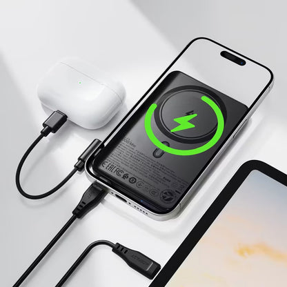 Acefast M30 Wireless External Battery, 5000mAh, 20W, PD + FQI, 1 x QI - 2 x USB-C, Black