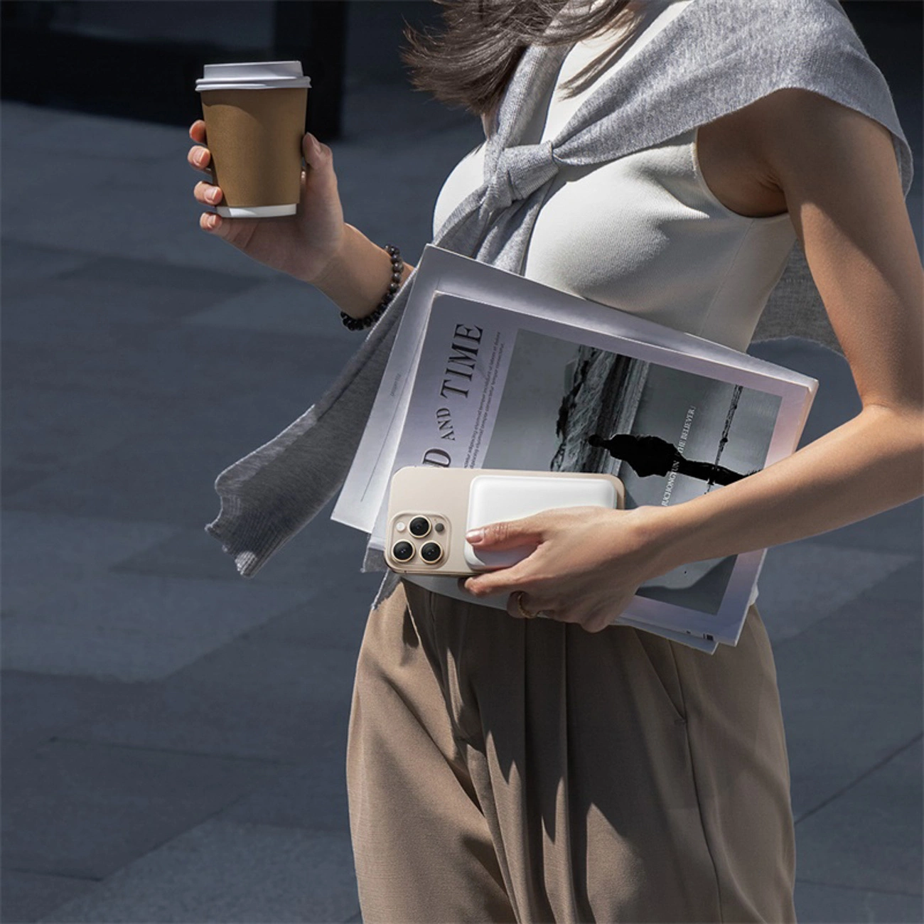 External Wireless Battery Baseus EnerFill FM11 Ultra-Mini, 10000mAh, 22.5W, PD + FQI, 1 x QI - 1 x USB-C, White P1008210E213-00
