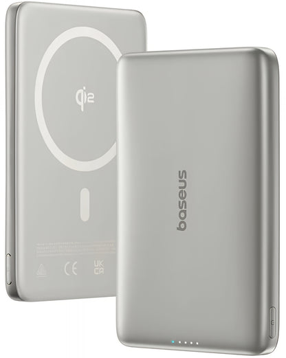 Baseus PicoGo AM41 Wireless External Battery, 10000mAh, 27W, PD + FQI, 1 x QI - 1 x USB-C, Beige E0027203