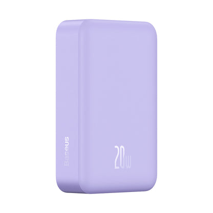 Baseus Magnetic Mini Wireless External Battery, 20000mAh, 20W, PD + FQI, 1 x QI - 1 x USB-C, Purple PPCX150005