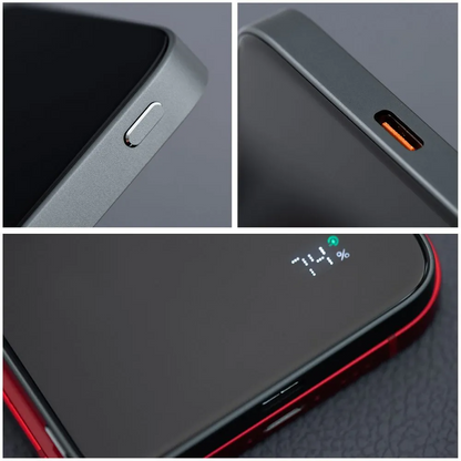 Forcell F5K8 Wireless External Battery, 5000mAh, 15W, PD + FQI, 1 x QI - 1 x USB-C, Black